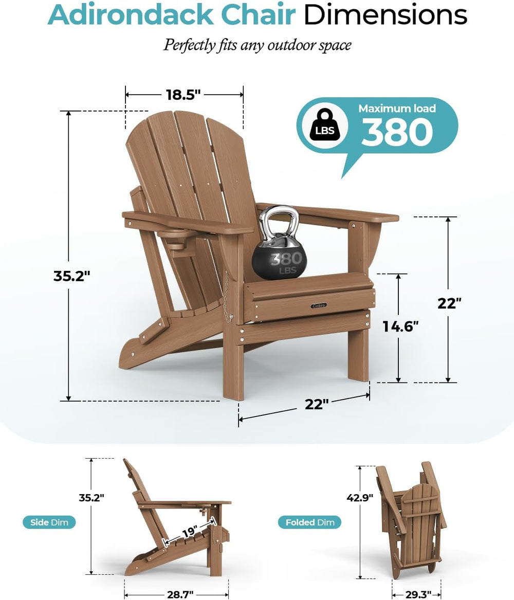 Folding Adirondack Chair Wood Texture, Patio Adirondack Chair Weather Resista...