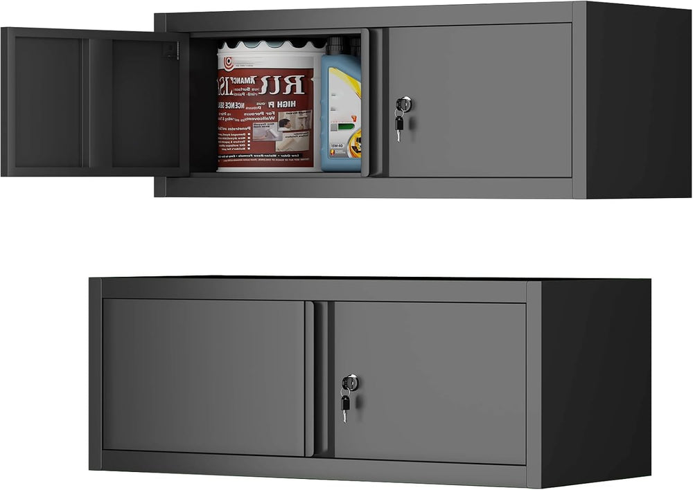 IRONFFICE Locking Cabinet Wall Mounted, Metal Storage Cabinet with Keys, Tool...