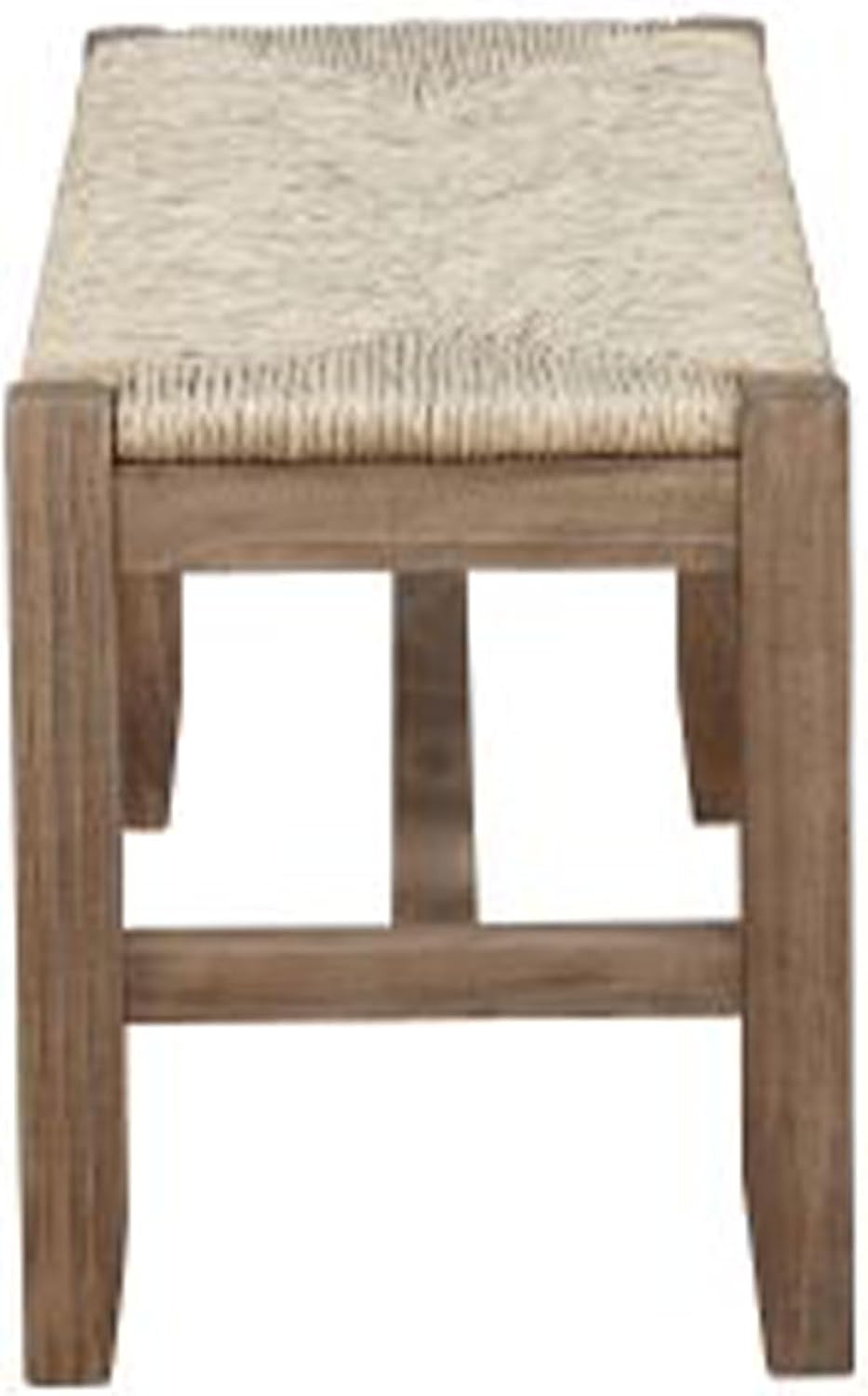 Alaterre Newport Solid Wood Entryway Bench with Rush Seat, Natural