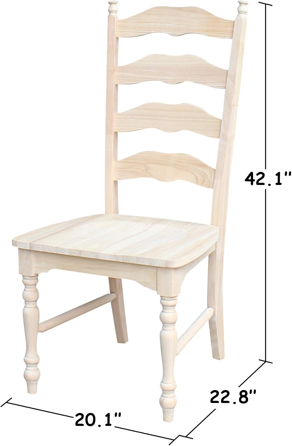 IC International Concepts Set of 2 Maine Solid Wood Chairs, Unfinished