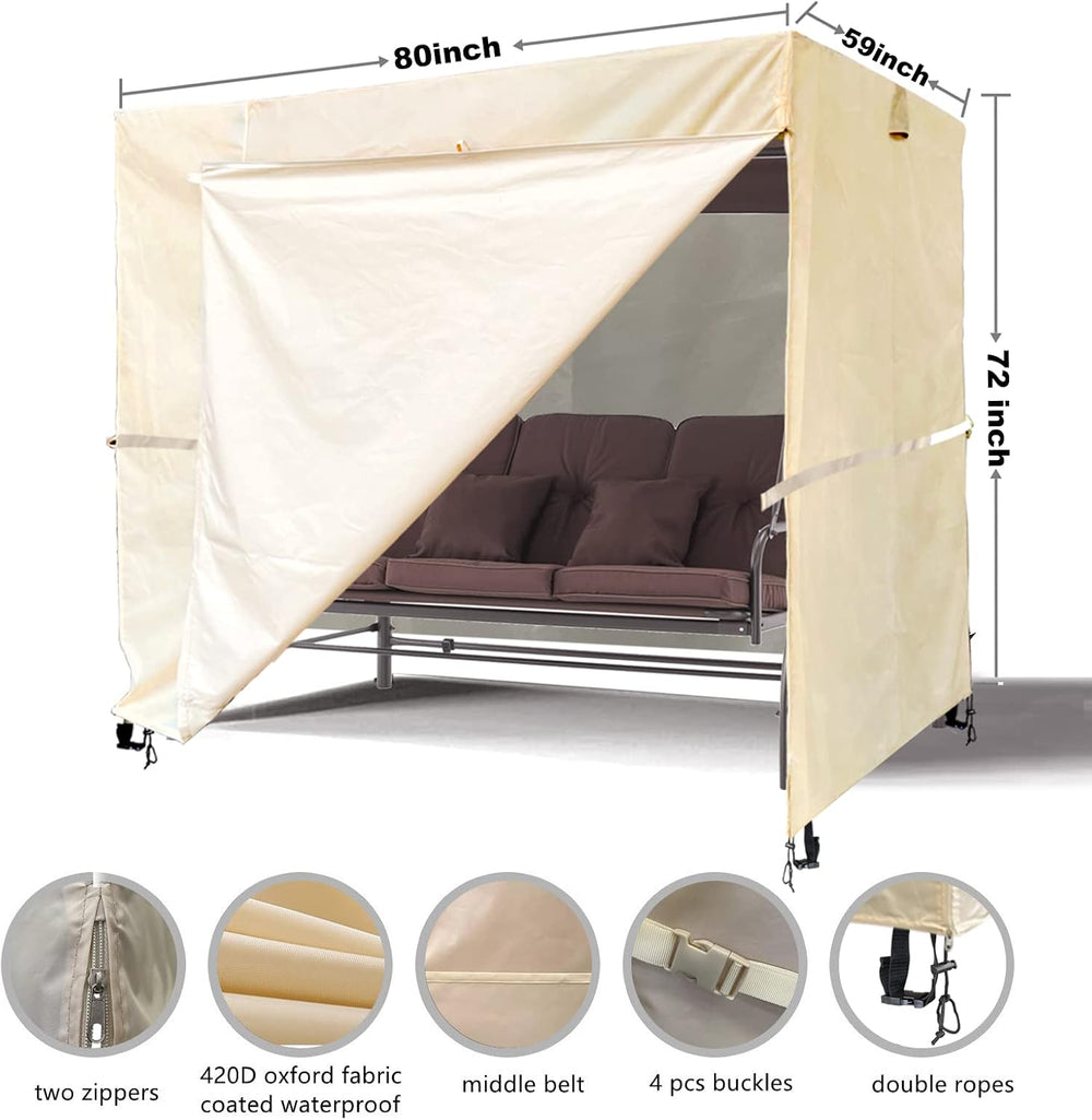 Ourdoor Swing Cove,3 Triple Seater Hammock Cover Garden Swing Cover Garden Ha...