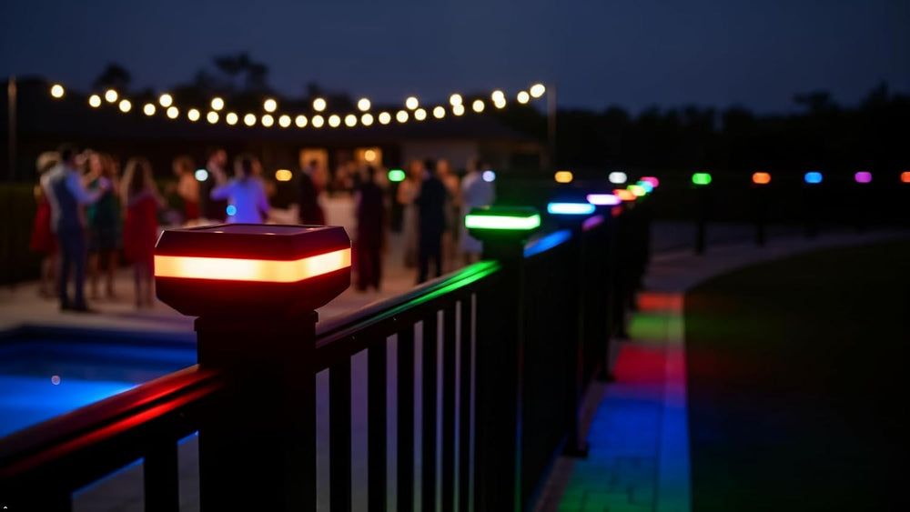 4 Pack Solar Post Cap Lights for 2x2 Inch Aluminum, Wrought Iron, and Garden/...