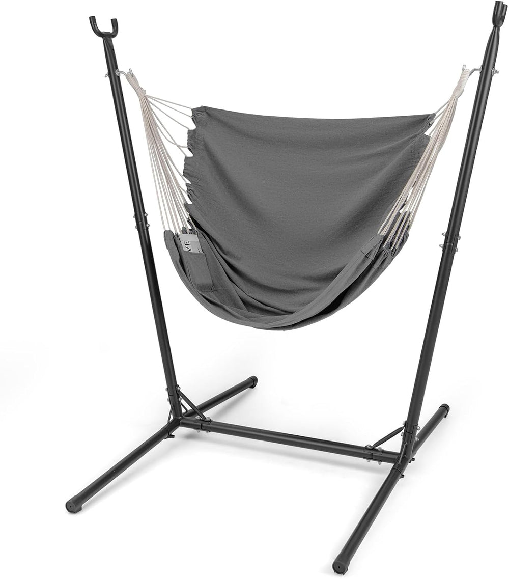 Tangkula Adjustable Hammock Chair with Stand, Sturdy Swing Chair with 6 Adjus...