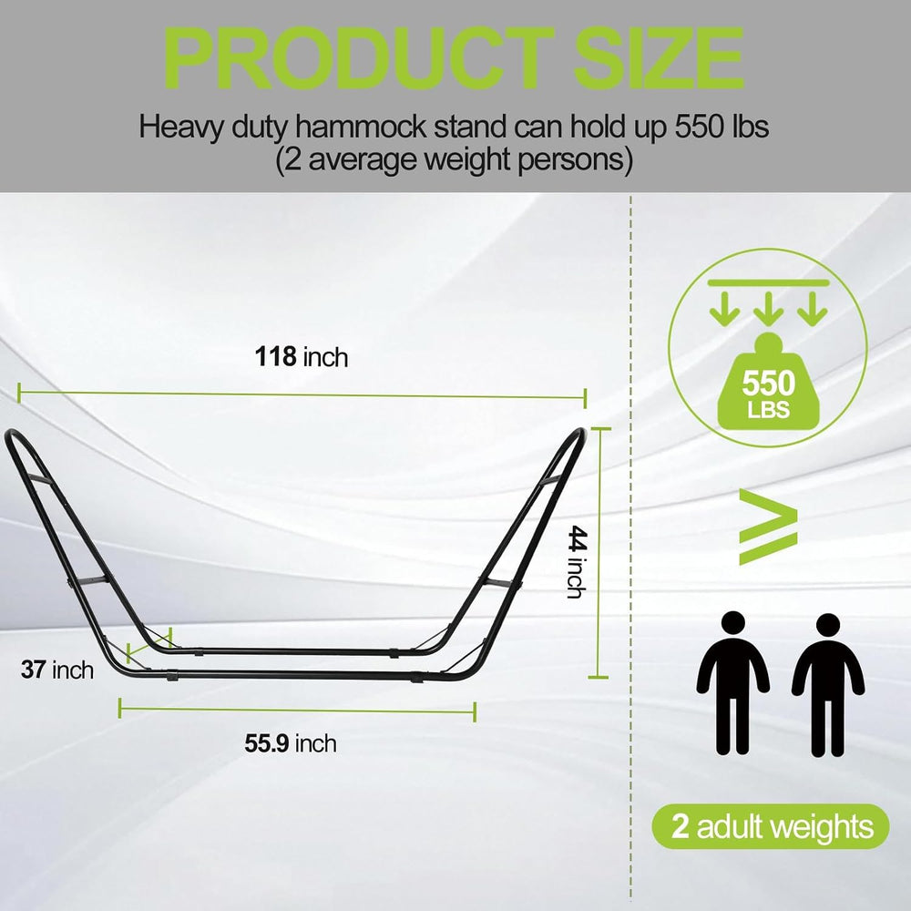 Durable Heavy Duty Steel Hammock Stand for Outside, 550LBS Capacity