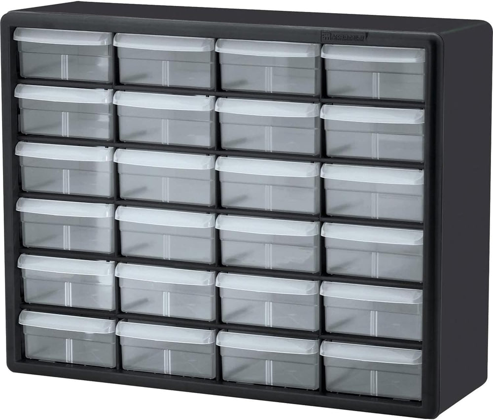 Akro-Mils 24-Drawer Plastic Storage Cabinet, 20" W x 6" D x 16&quot...