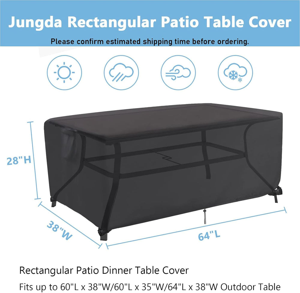 Patio Furniture Set Cover for 64 Inch Rectangle Outdoor Dining Table