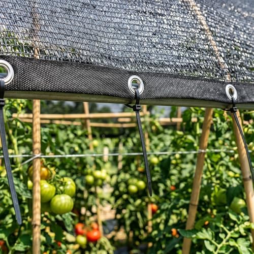 ShadeMart 70% Black Shade Cloth 10' x 16' HDPE Mesh Tarp for Garden P...