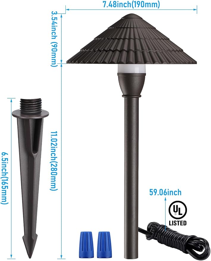 LEONLITE Low Voltage Landscape Lights, 3W 12V Pathway Lighting Wired, IP65 Wa...