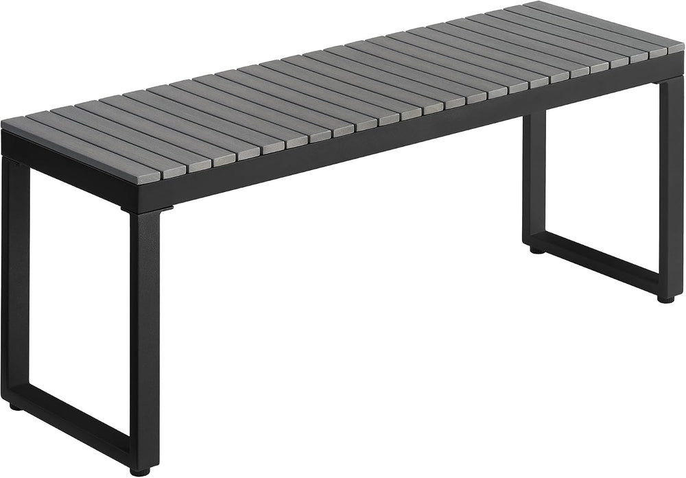 Weatherproof Outdoor Garden Bench, 2‑Person Patio Bench, Gray
