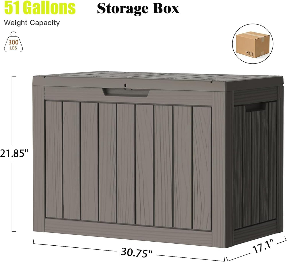 Outdoor Deck Storage Box, 50 Gallon Deck Box,Lockable Patio Storage Bench
