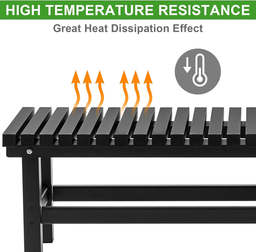TECSPACE 70 Inches Aluminum Outdoor Weatherproof Bench Backless, 550 LBS Bear...