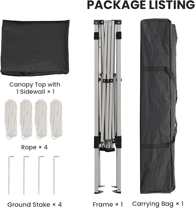 Canopy Tent, 10X10 FT Pop Up Canopy Outdoor Tent Slant Legs with Carrying Bag...