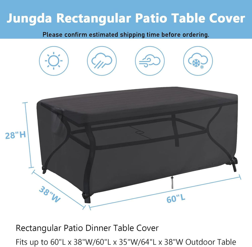 Patio Furniture Set Cover for 60 Inch Rectangle Outdoor Dining Table