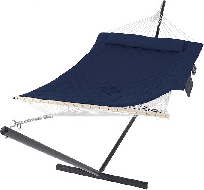 SUNCREAT Two Person Hammock with Stand, Heavy Duty Backyard Hammock and Stand...
