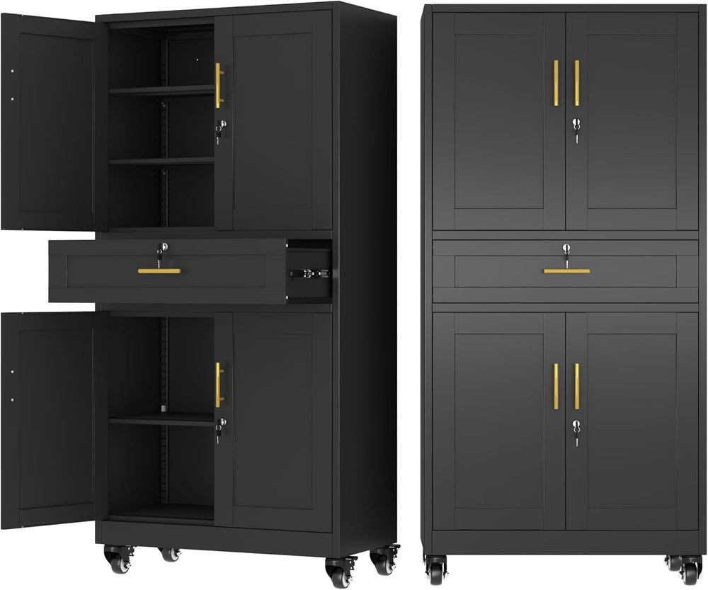 Ckzbx Metal Garage Storage Cabinet with Locking Drawers and Adjustable Shelve...