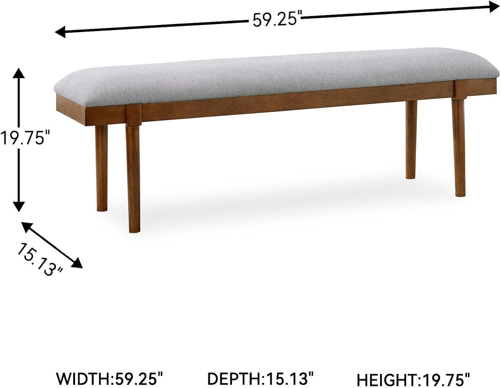 Signature Design by Ashley Dining Bench, 59" Backless Upholstered Wood
