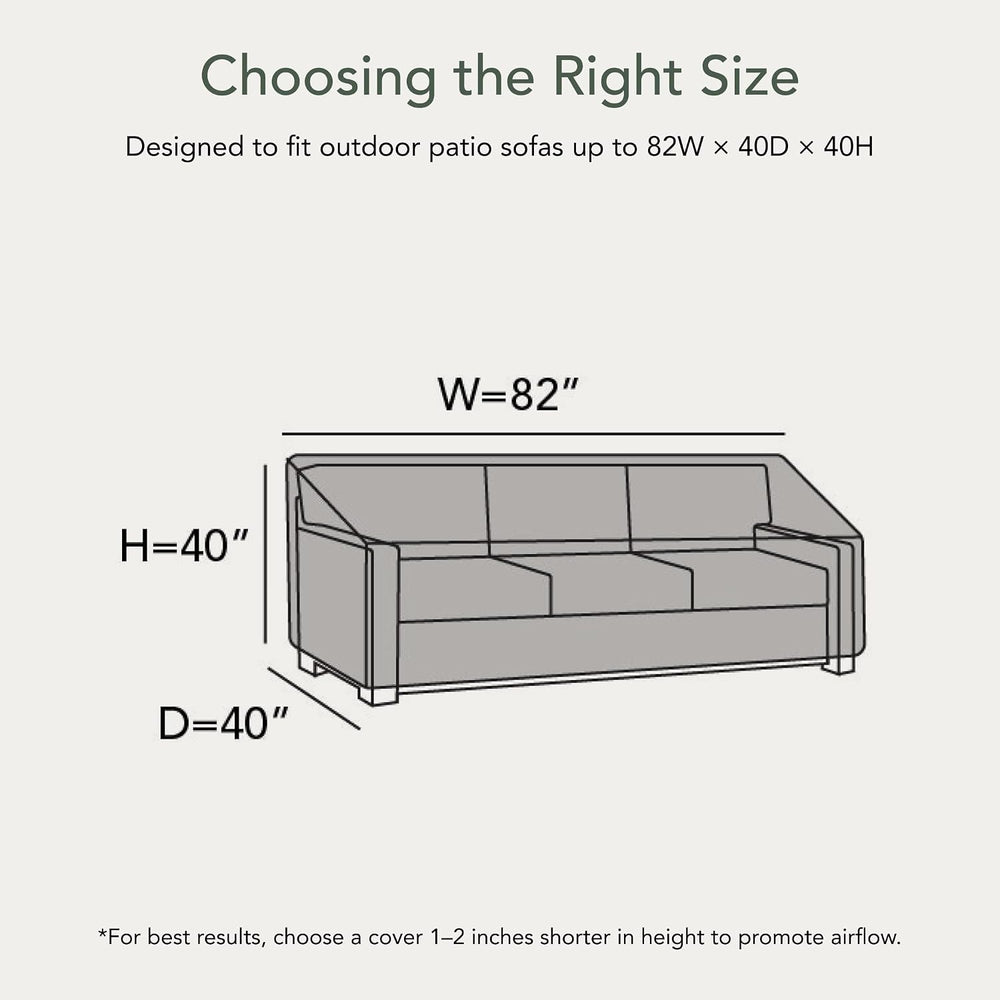 Covermates Ultima Outdoor Sofa Cover - 82"W x 40"D x 40"H - Al...