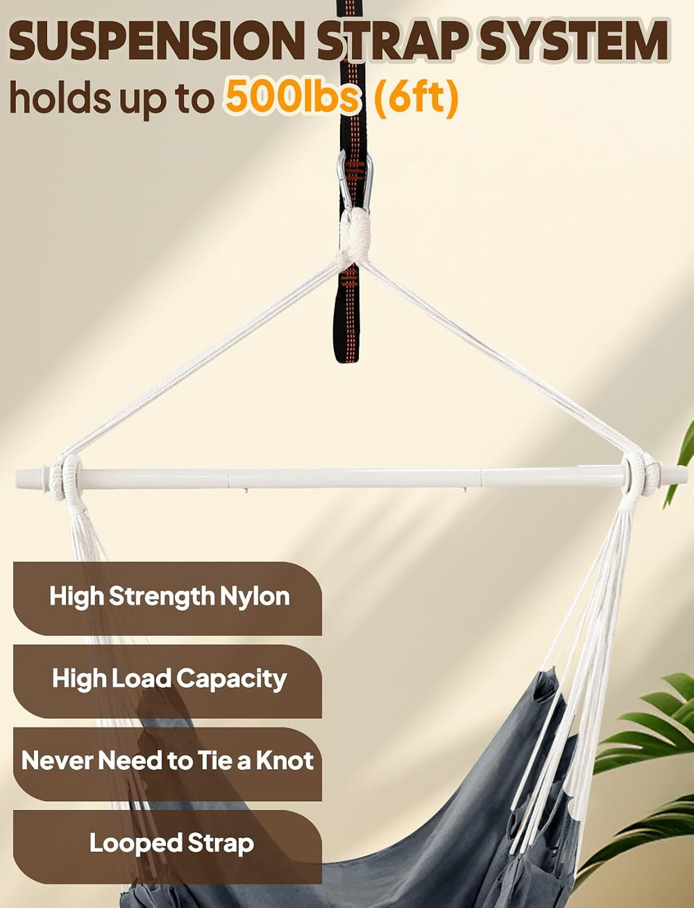 Chihee Hammock Chair Swing - Strong Metal, Collapsible, Portable, Max 500 lbs...