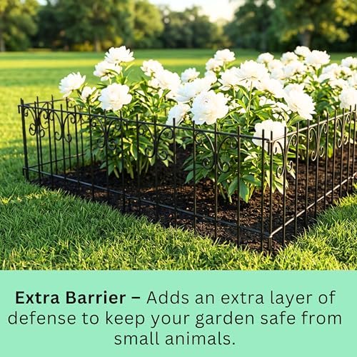 ShopLaLa Garden Fence Animal Barrier (10 Panels) 12x16.5in Black Dog Fences