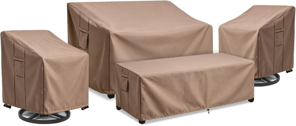 Patio Furniture Cover Set, 4 Piece Outdoor Furniture Cover Waterproof, 600D H...