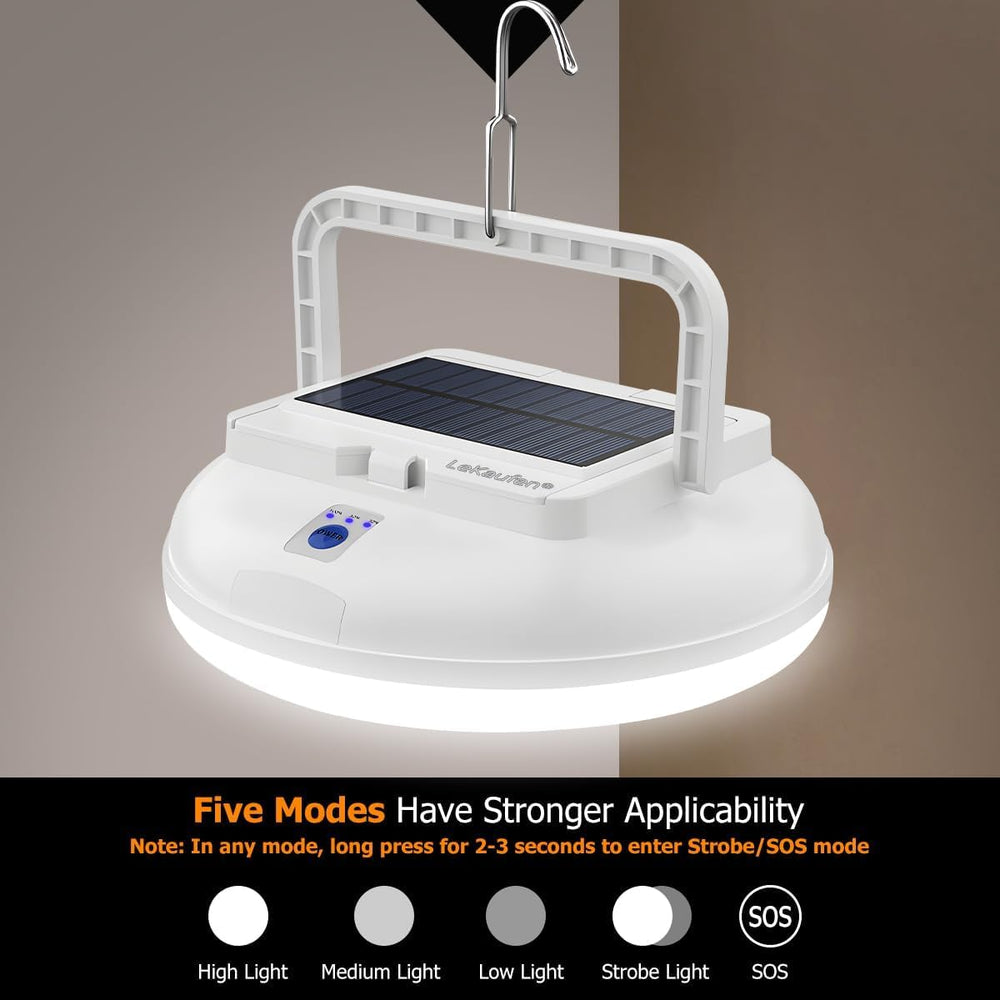Solar Camping Lantern 126 LED, Rechargeable Hanging Tent Light