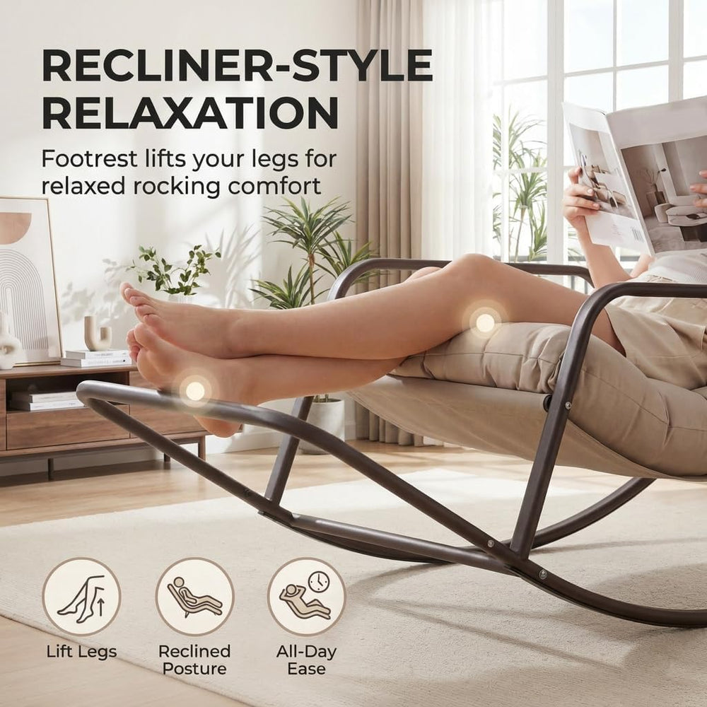 RADIATA Rocking Lounge Chair, Outdoor Reclining Lounger with Footrest