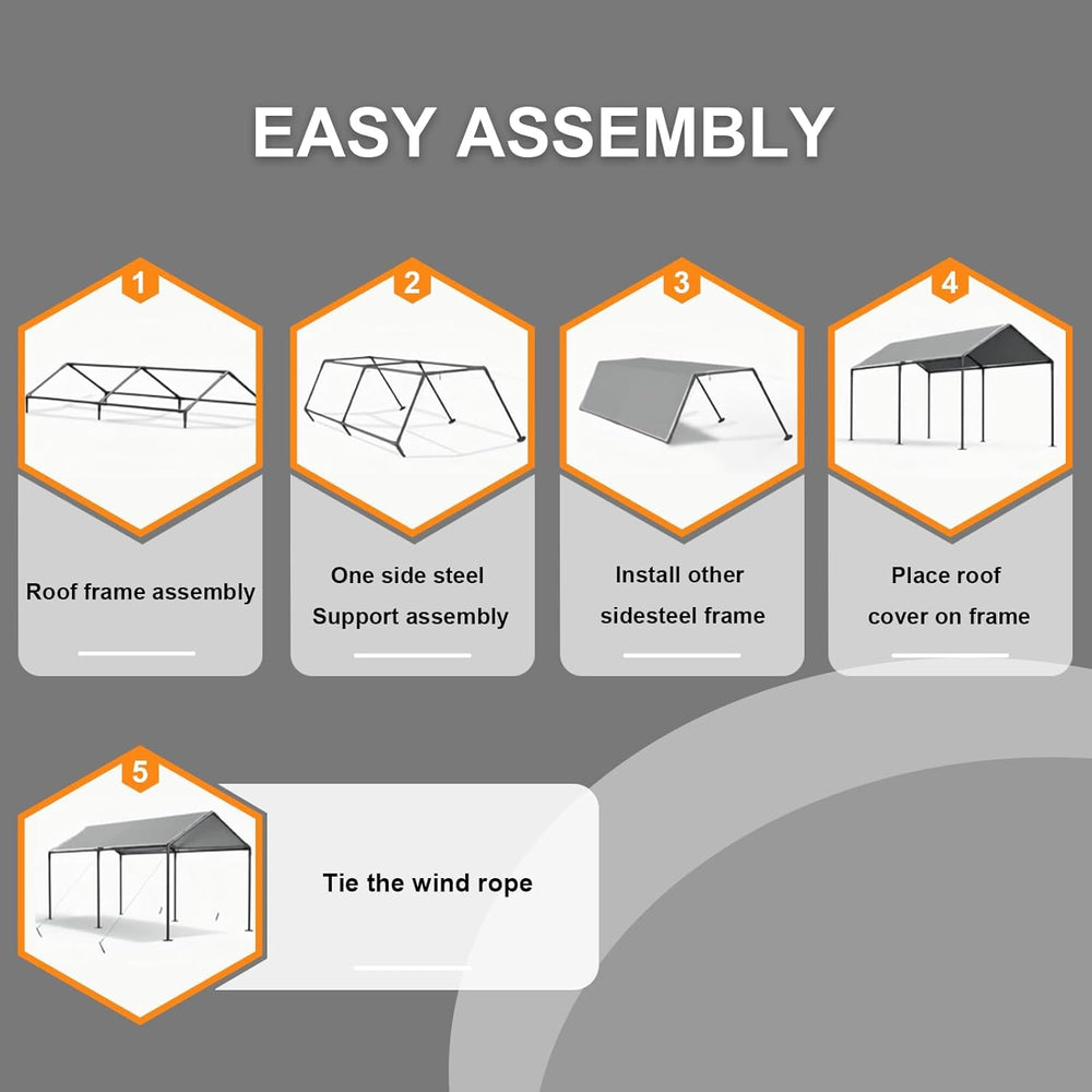 Carport, 12x20ft Heavy Duty Portable Garage, Car Port with Storage Shed, Car ...