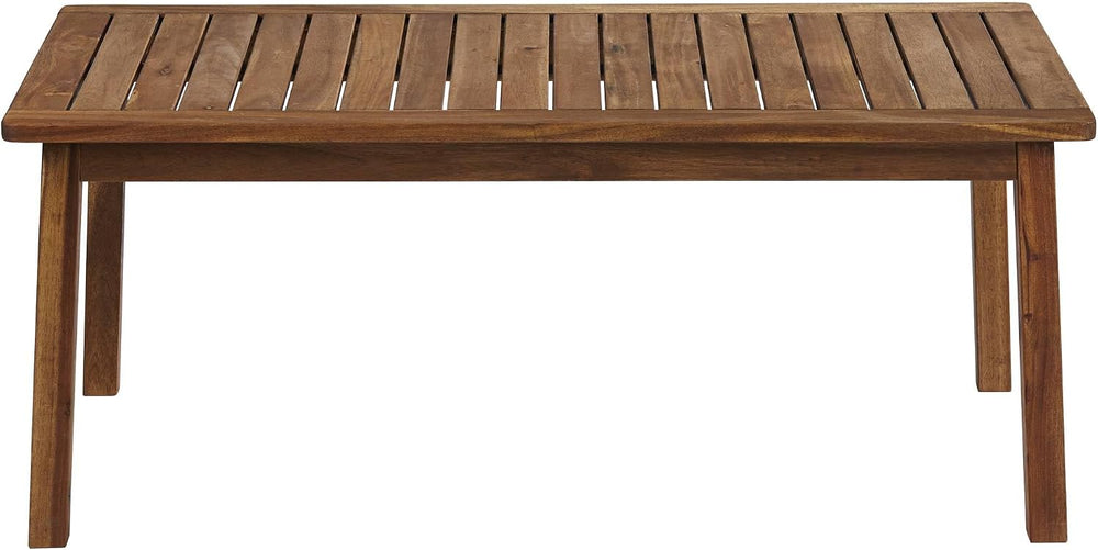 Perry Farmhouse Rustic Acacia Wood Rectangular Outdoor Coffee Table 43 1/4&qu...