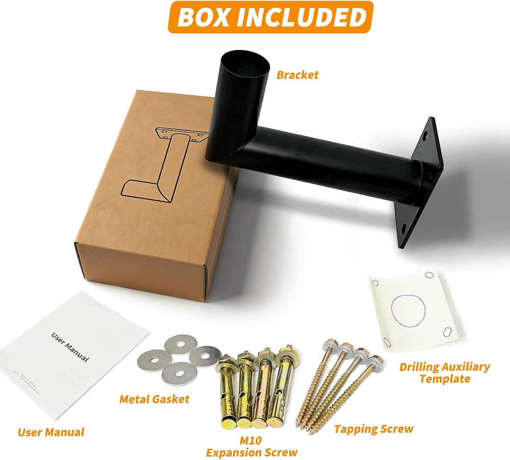 90 Degree Wall Light Mounting Bracket, 11" Arm, 2-3/8" OD Tenon | G...