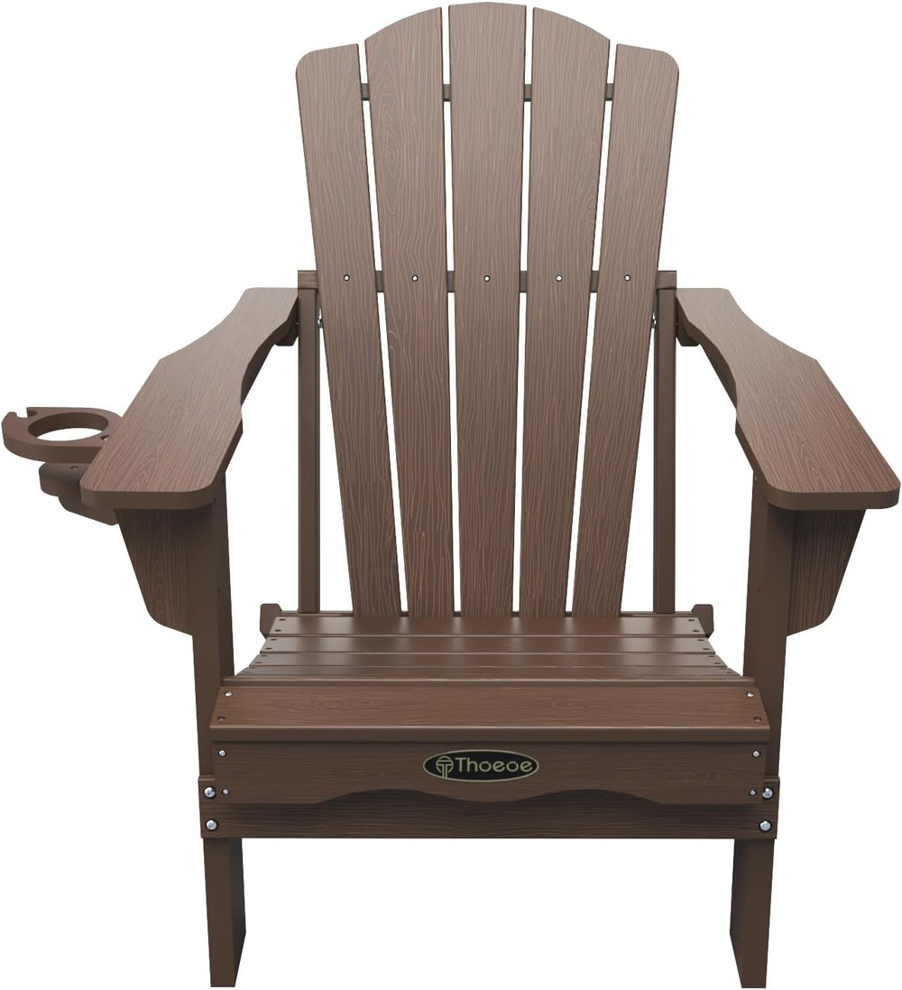 THOEOE Folding Adirondack Chair Set of 4, HDPE Fire Pit Chair Set of 4