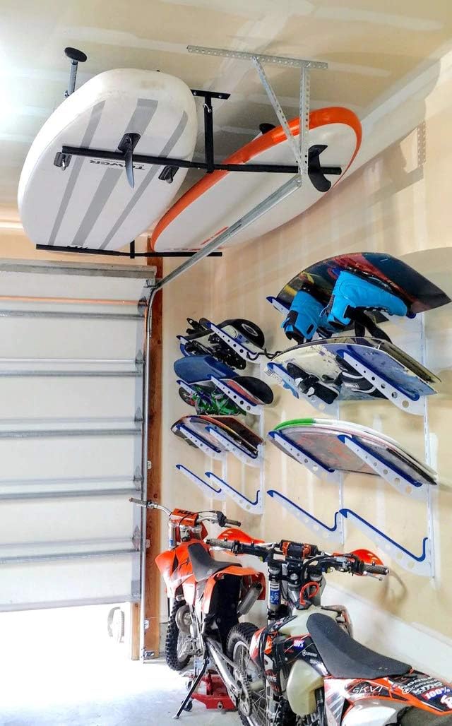 StoreYourBoard Standup Paddle Board and Surfboard Garage Storage Rack - Adjus...