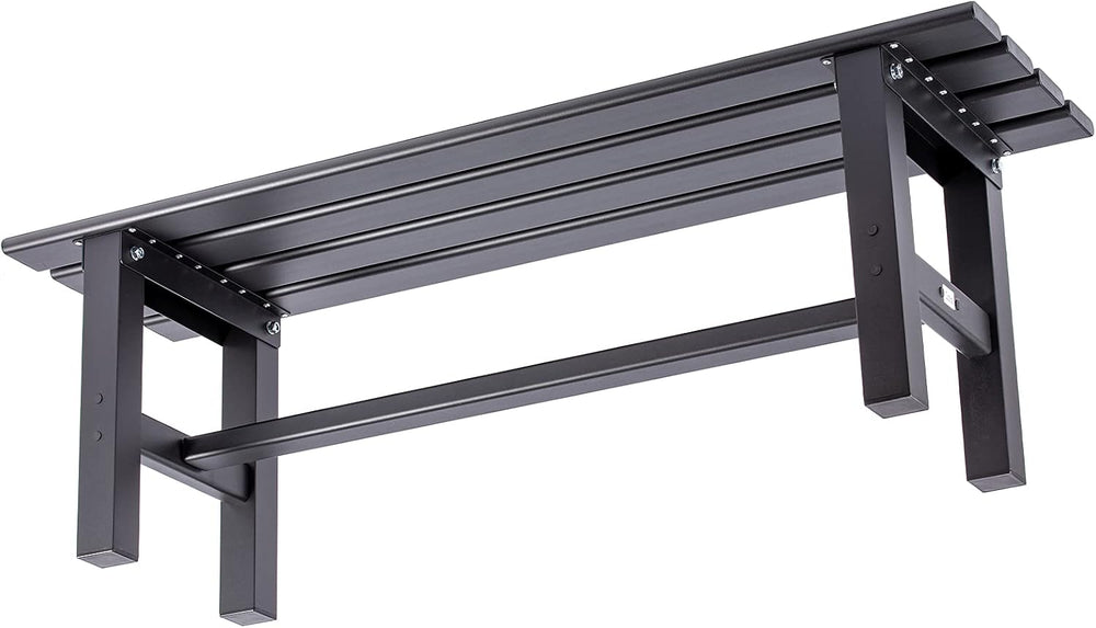 Aluminum Outdoor Patio Bench Black,47.2 x 14.2 x 15.7 inches,Light Weight Hig...