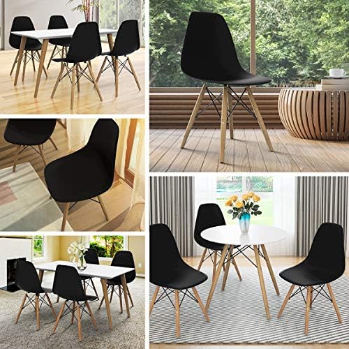 GIANTEX Dining Chairs Set of 4 Black, Mid Century Modern Dining Chairs