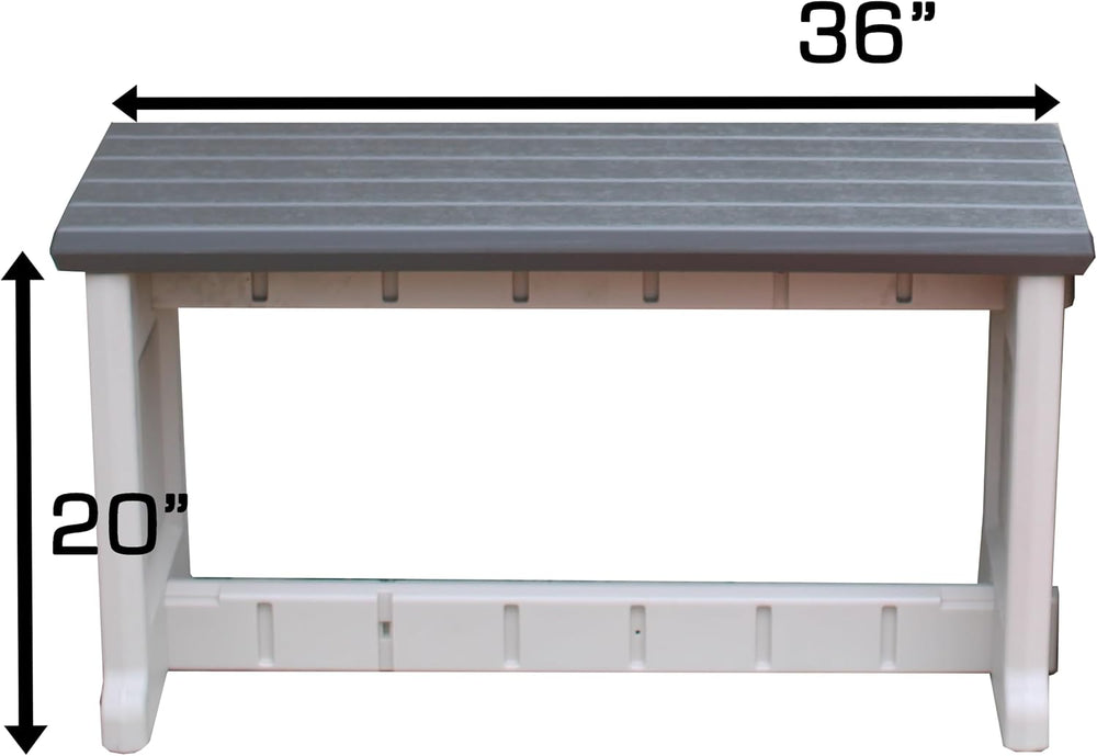 Bench, Deep Grey Top with Warm Grey Sides, 1 Pack - Proudly Made in The USA, ...