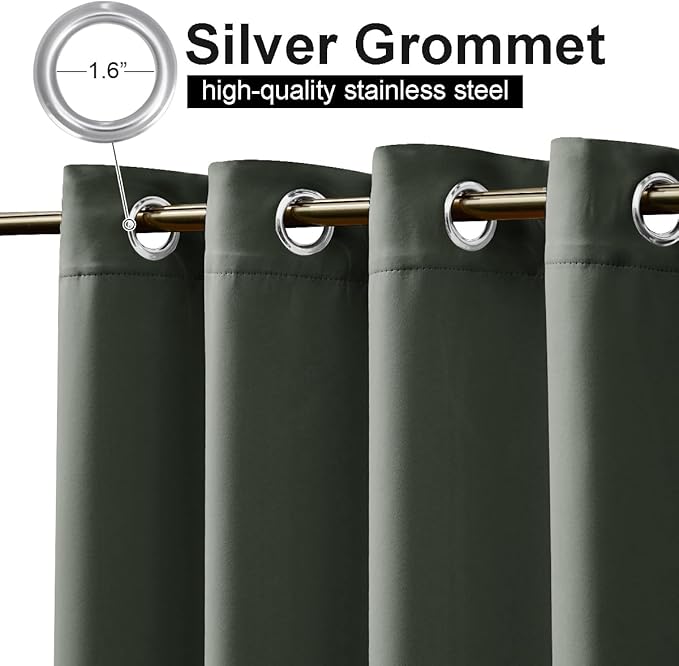 NICETOWN 2 Panels Long Outdoor Curtains Waterproof 108 inch Length for Patio,...