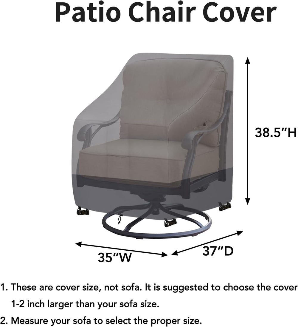 Easy-Going Waterproof Outdoor Swivel Chair Cover, 2 Pack-35Wx37Dx38.5H inch