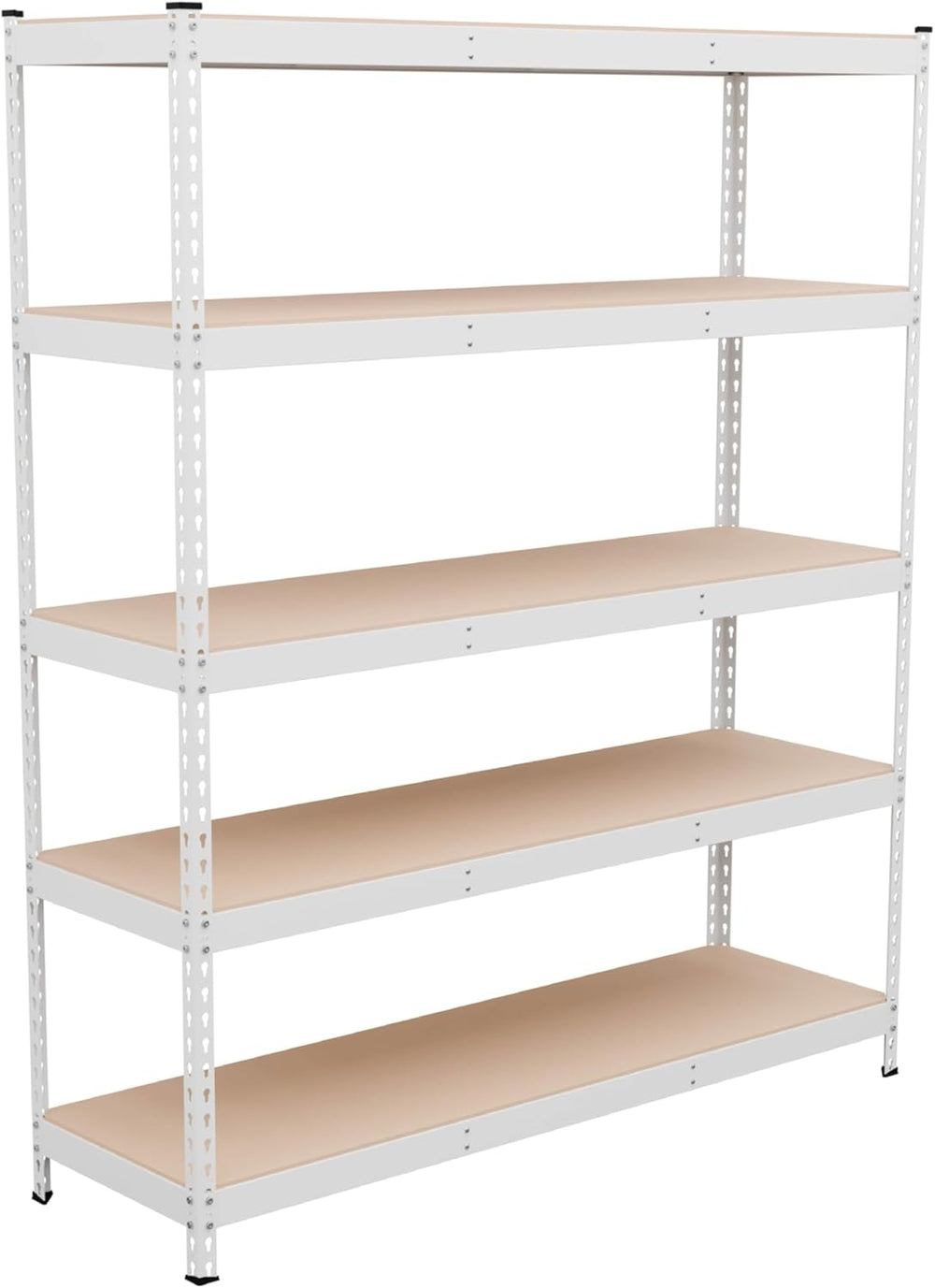 MonsterRAX 5-Tier Garage Shelving Unit 18x60x72, Steel Storage Rack, White