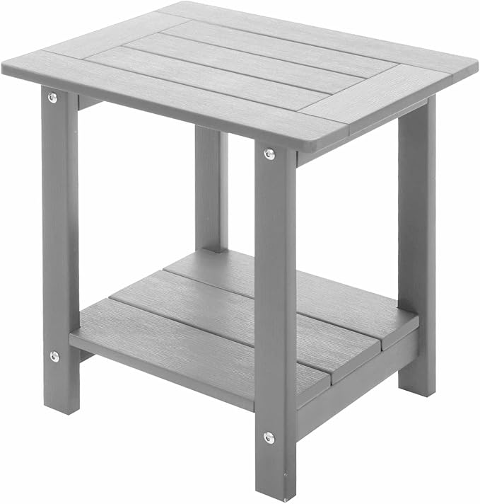 Double Adirondack Side Table Weather Resistant, Outdoor Rectangular End Table...