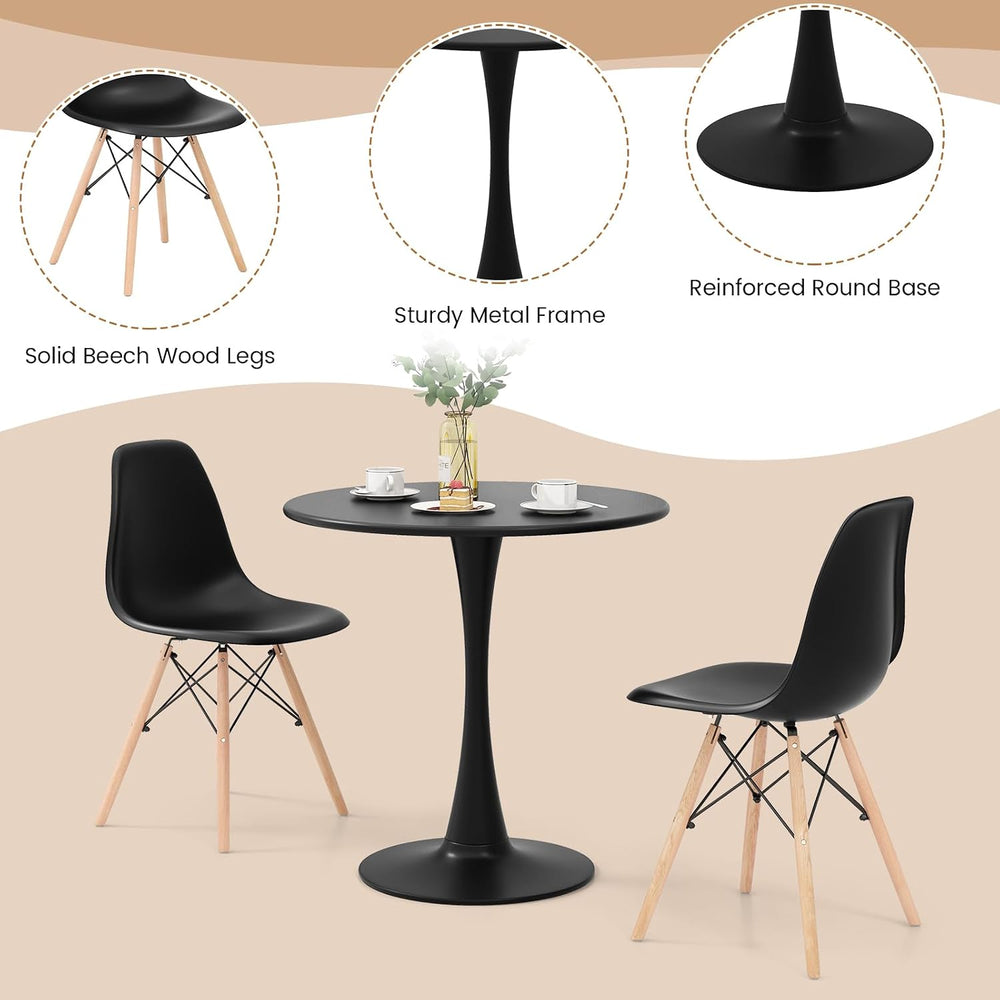 GIANTEX Round Dining Table Set for 2, 32" Kitchen Table and Chairs with ...