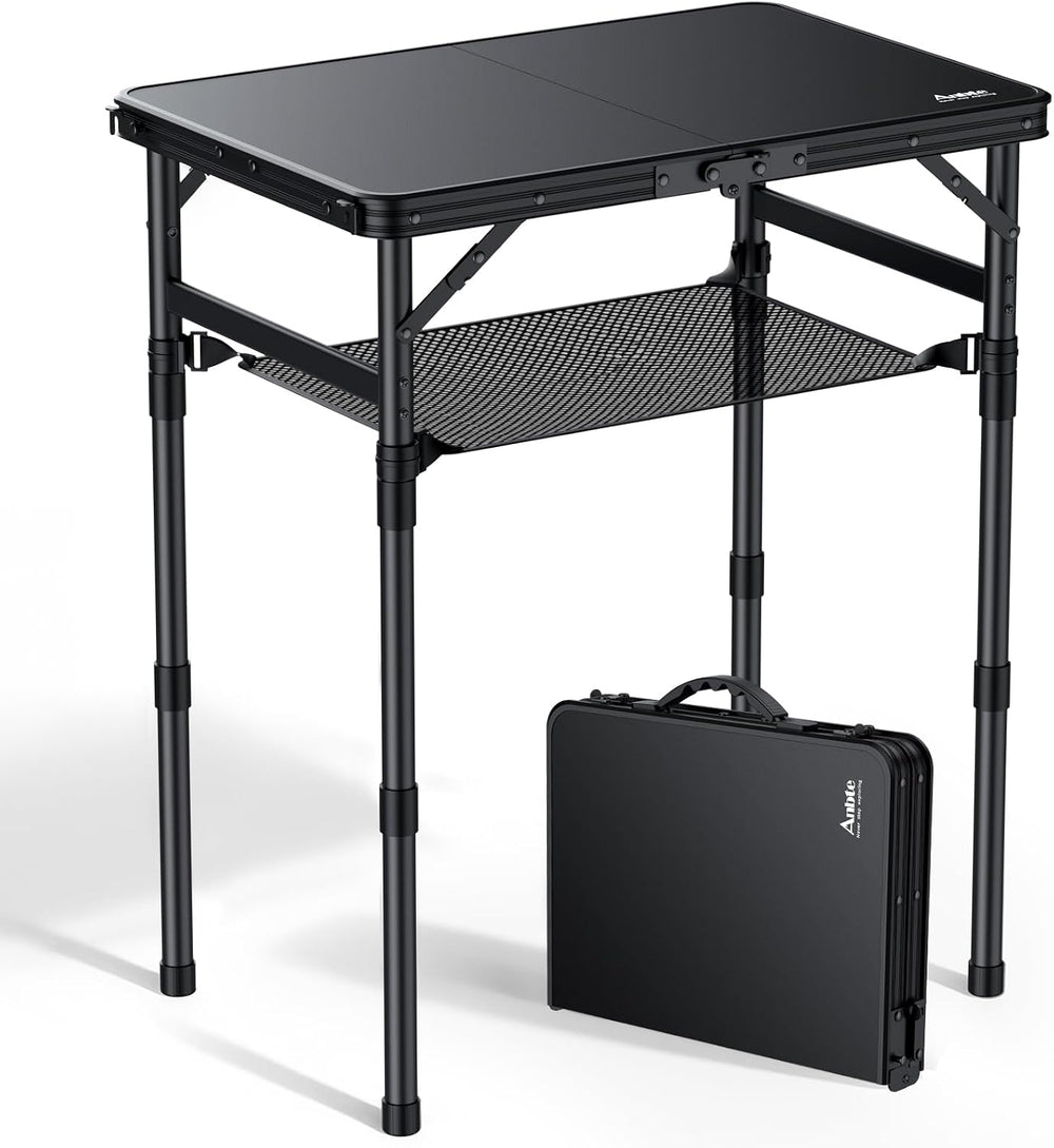 2 ft Small Folding Table, 3 Adjustable Height for Camping, 23" X 16"