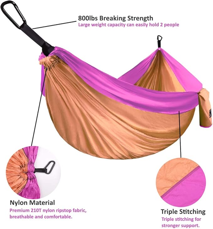 Gold Armour Camping Hammock - XL Double Hammock Portable Hammock Camping Acce...