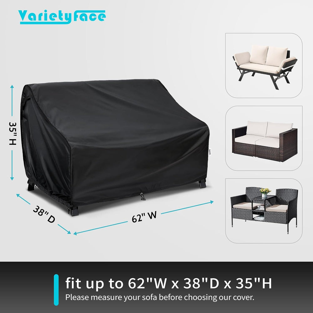 Patio Sofa Couch Covers Waterproof, Fit 62"W x 38"D x 35"H