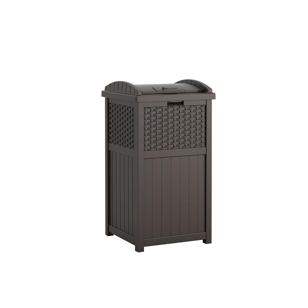 Suncast 33 Gallon Commercial Outdoor Trashcan Hideaway with Lid for 30 to 33 ...