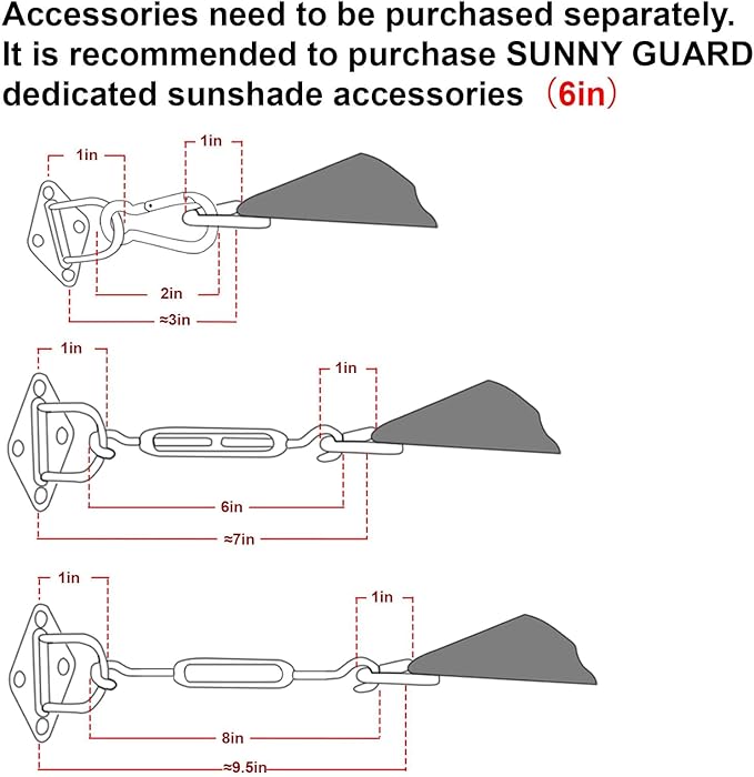 SUNNY GUARD Sun Shade Sail 12'x12' Rectangle Silver Grey UV Block Sun...