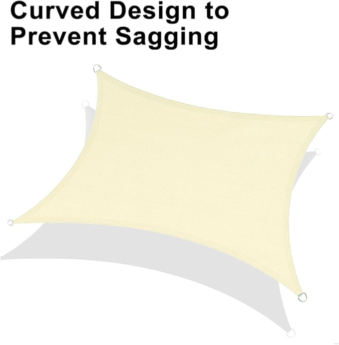 LOVE STORY Custom Size 6'x9' Butter Cream Sun Shade Sail Rectangle UV...