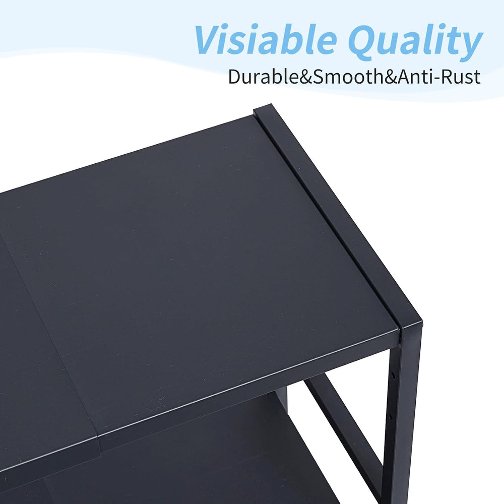 2-Tier Expandable Metal Storage Shelves, 150LBS Heavy Duty Shelving Units and...