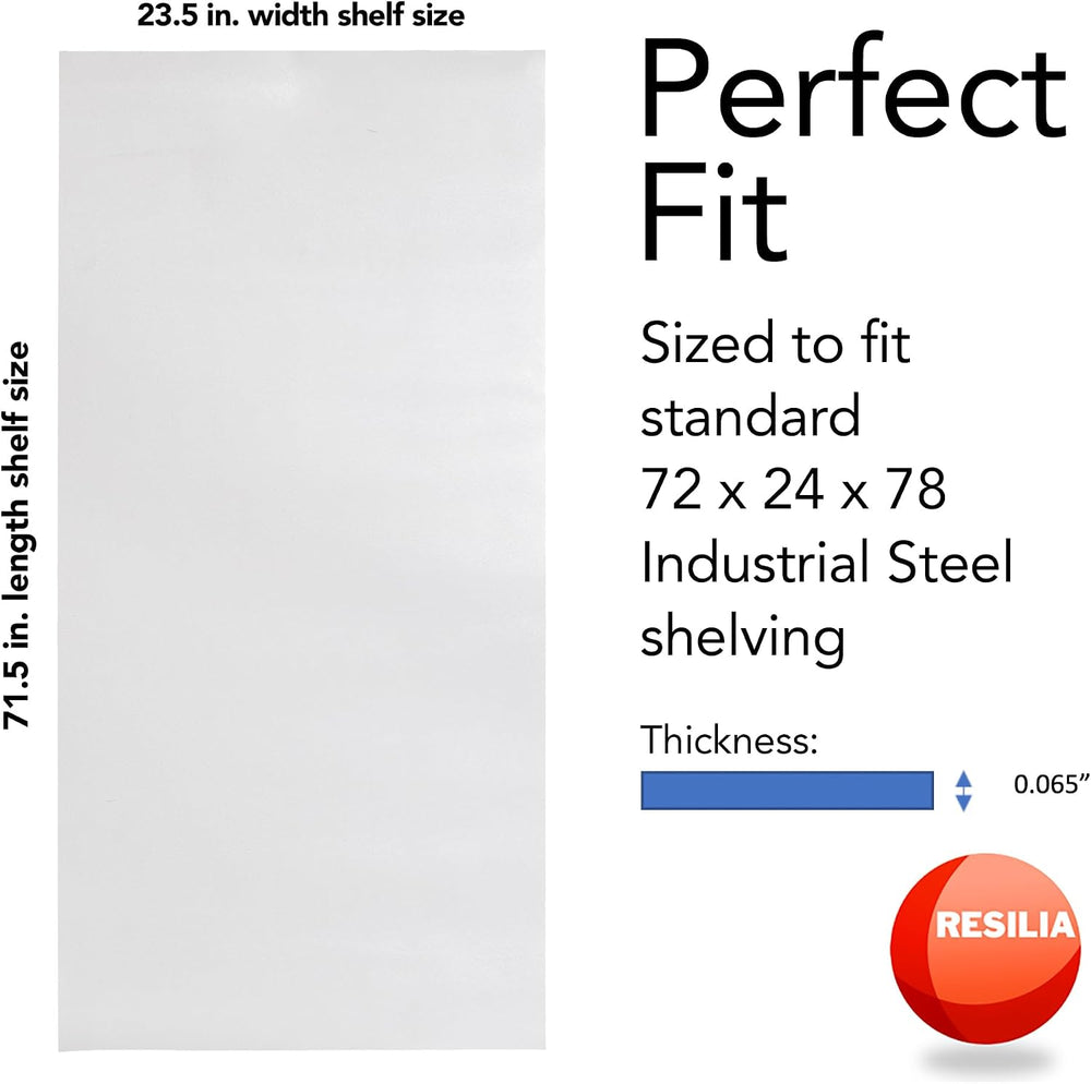 RESILIA Industrial Shelf Liner Set for Wire Shelving – 4 Pack, 24” x 72” Heav...