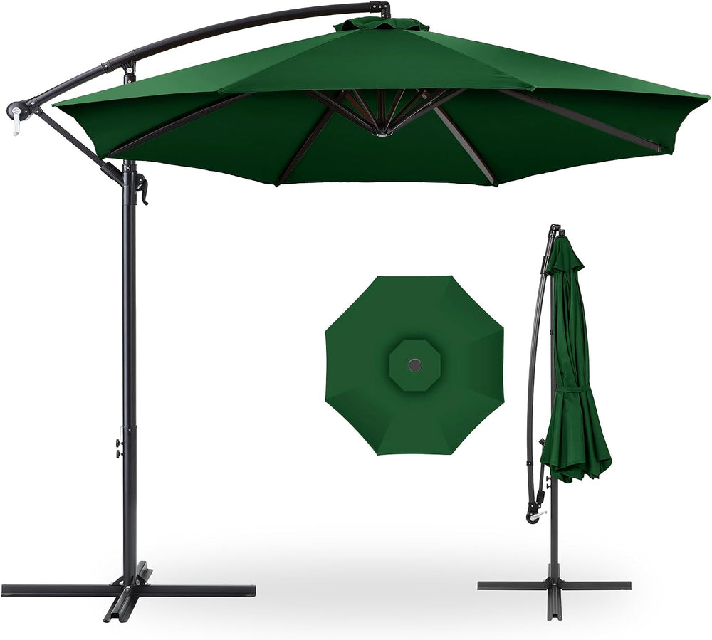 Best Choice Products 10ft Offset Cantilever Hanging Market Patio Umbrella, 8 ...