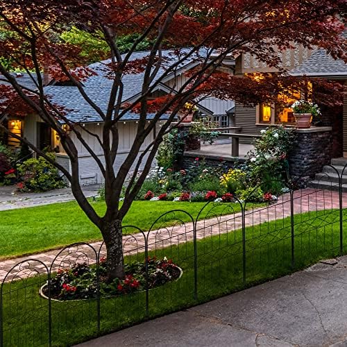 Decorative Garden Fence 30in (H) x 10ft (L), 10 Pack Rustproof Metal No Dig F...