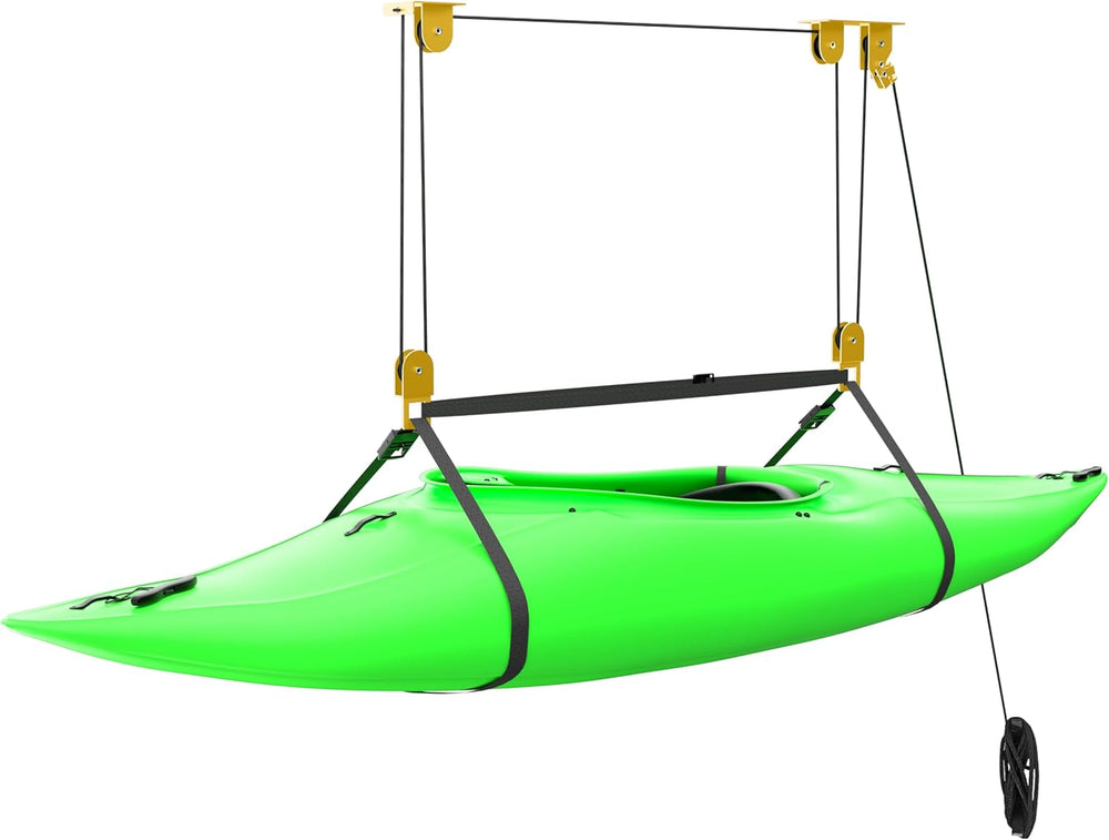 Kayak Pulley System for Garage, Self-Locking Ceiling Hoist for Canoe